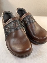 Ariat Bella Brown Leather Clogs Sz 11B With Studs And Leather Flowers - $28.05