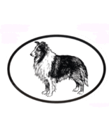 Shetland Sheepdog Decal - Dog Breed Oval Vinyl Black &amp; White Window Sticker - £3.19 GBP