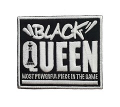 Black Queen Embroidered Iron-On Patch 3.4&quot; x 3&quot; BLM Hook &amp; Loop Martin Luther Ki - £6.29 GBP