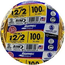 Woods 28828223 28828228 12/2 NMB W/G 100&#39; Wire, 100 ft, Yellow, 100 ft - $161.73 CAD