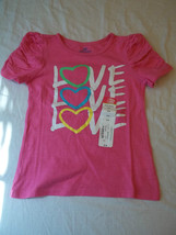 Okie Dokie Girls Short Sleeve Shirt Love Love Love L6 New W Tags - £6.50 GBP