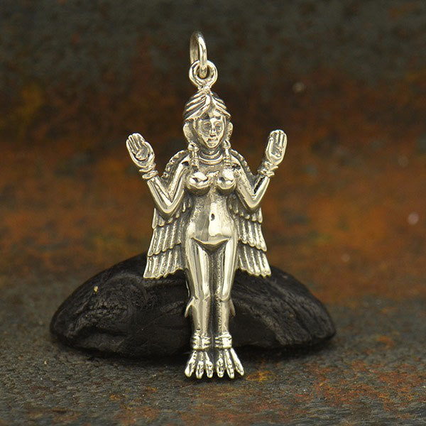Sterling Silver Innana Goddess Charm 33x15mm - $13.92