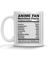 Anime Fan Gifts Mugs, Anime Fan Nutrition Facts Coffee Mug, Comic Manga ... - $14.95