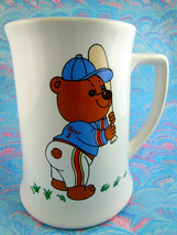 Russ Berrie Mug Baseball Teddy Bear Vintage made in Korea - $12.86