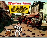 Comic Shoveling Horse Manure Mackinac Island Michgian MI UNP Chrome Post... - £3.85 GBP