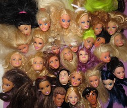 Barbie Head Lot Doll Friends Millie Superstar Lea Ken Skipper Disney Custom Bait - £47.33 GBP