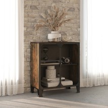 Storage Cabinet Rustic brown Metal and MDF Medium Storage Cabinet - $145.49