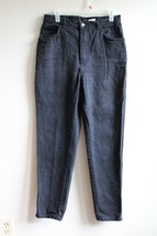 Vtg Gitano 14 Black High Waist Skinny Leg Ankle Zip Mom Jeans 100% Cotton - £28.52 GBP
