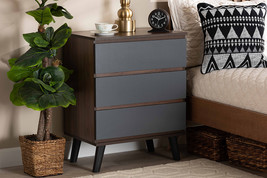 Bailey Two-Tone Walnut and Gray 3-Drawer Bedroom Chest - $169.00