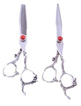 Scissor and Double sided thinner Japanese 440C steel with design - £148.62 GBP