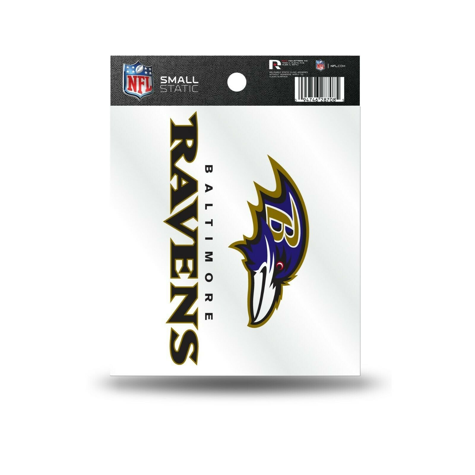 Primary image for BALTIMORE RAVENS LOGO REUSABLE STATIC CLING DECAL NEW & OFFICIALLY LICENSED