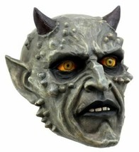 Horned Demon Satanic Skull Figurine 6.75&quot;L Hell Spawn Skeleton Inferno Sculpture - £24.36 GBP