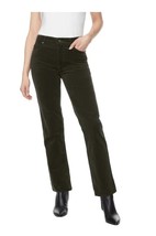 Buffalo Womens Pants Green Corduroy Straight Leg Stretch 5-Pocket Belt L... - $42.99