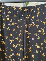 Grace Elements Womens Black Floral Polyester Casual Elastic Waist Pants ... - £20.45 GBP