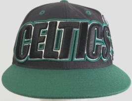 Boston Celtics Vintage 90s Nba Mitchell Ness Green Black Wool Hat Cap 7 1/2 - $9.89
