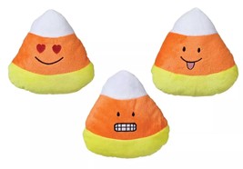 Soft Dog Toys Candy Corn Plush Squeaker Funny Face Emoji 6&quot; Choose Smile... - $11.30+