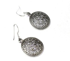 925 Solid Silver Handmade Ethnic Dangle Earrings Sterling Silver Women Fest Gift - £37.89 GBP