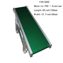 Adjustable Height 110V 59&quot;Lx15.7&quot;W Green PVC Belt Inclined Wall Conveyor System - £892.57 GBP