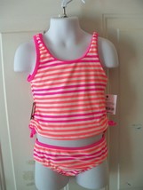 OshKosh 2 PC Pink/Orange Striped Swim Suit UPF 50+ Size 3T Girl&#39;s NEW LA... - £12.79 GBP