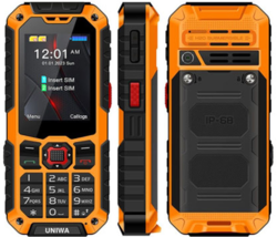 UNIWA S9 RUGGED Waterproof Dual Sim 21 Keys Torch 2.4" Bluetooth 4G Phone Orange - $98.80