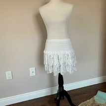 EUC MICHAEL by Michael Kors Mini White 100% Cotton Skirt SZ M - $58.41