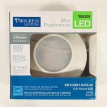 Progress Lighting Mini Flushmount White 5.5" Round LED Light #805305 660L 3000K - $27.72
