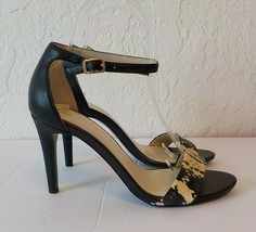 Aldo Women 6.5 M Black Stilettos Heel Sandals Ankle Strap Faux Leather Sexy Shoe - £12.50 GBP