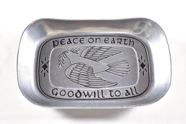 Wilton Armetale Pewter Peace On Earth Goodwill To All Bread Tray Platter... - $22.76
