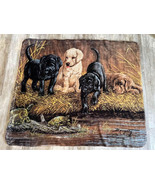 Vintage Doughty 49x58 Puppies &amp; Turtles Soft Throw Blanket Tapestry Wall... - £15.71 GBP