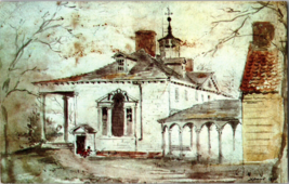Vtg Postcard,Mt Vernon Mansion and North Colonnade, sketch by Winslow Homer - £5.02 GBP