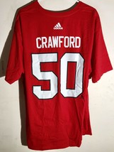 adidas  NHL T-Shirt Chicago Blackhawks Corey Crawford Red sz S - £4.05 GBP