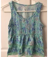 Justice Girls Size 16 Cami or Tank Top With Ruffles, Lace, and Rhinestones - £9.60 GBP