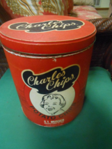 Great Vintage CHARLES CHIPS Tin Canister - $24.34