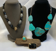Barse High Fashion Jewelry Lot Turquoise Beaded Necklaces Ring Pendants - £63.90 GBP