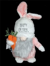 Rae Dunn HAPPY EASTER Weighted 19&quot; Plush Gnome w/ Carrots Floppy Bunny Ears - £31.35 GBP