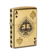 Zippo Lighter - Ace of Spades Skulls Lustre 540 Fusion Tumbled Brass - 4... - $64.64 CAD