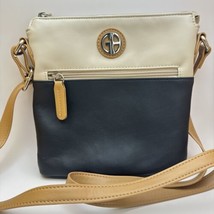 Giani Bernini Crossbody Hand Bag White Color Block Womens Purse Leather ... - £14.62 GBP