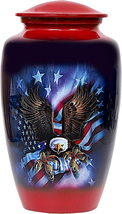 HLC Eagle with USA Flag Red Cremation Urn Usa - $102.99
