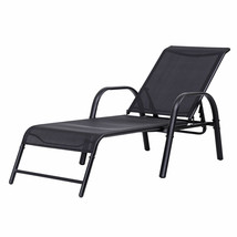 Costway Outdoor Patio Chaise Lounge Chair Sling Lounge Recliner Adjustab... - £175.17 GBP