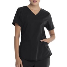 Scrubstar Women&#39;s Core Essentials Stretch V-Neck Scrub Top WM01T893 XL Black - £9.61 GBP