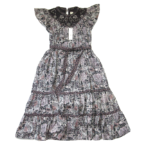 NWT La Vie Rebecca Taylor Indochine in Washed Black Embroidered Floral Dress S - £95.92 GBP