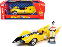Shooting Star #9 Yellow and Racer X Figurine &quot;Speed Racer&quot; Anime Series 1/18 Die - £107.00 GBP