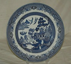 Vintage Willow Blue Georgian Shape by Churchill 10-1/4&quot; Dinner Plate England - £18.68 GBP