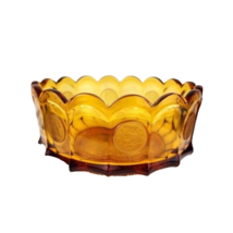 Fostoria Amber Coin Glass 7.5&quot; Scalloped Bowl - £17.13 GBP