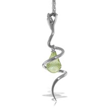 2.28 Carat 14K White Gold Necklace Dangling Green Amethyst &amp; Diamon 14&quot; - 24&quot;  - £393.89 GBP