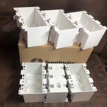 6 Pk Southwire White Old Work 55 cu in. Rectangle Outlet Box PVC 3-Gang ... - $39.59