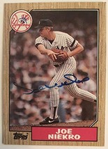 Joe Niekro (d. 2006) Signed Autographed 1987 Topps Baseball Card - New York Yank - $6.92