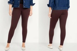 Old Navy Women&#39;s High Rise Fleece-Lined Burgundy Leggings Size 3X New - £9.24 GBP