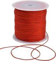 1mm x 100 Yards Red Cord Satin String for Bracelet Jewelry Making Rattail Macram - £17.67 GBP