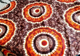 4 Yards Light Weight African Ankara Print Tie Dye Polyester Fabric. Orange/brown - £31.62 GBP